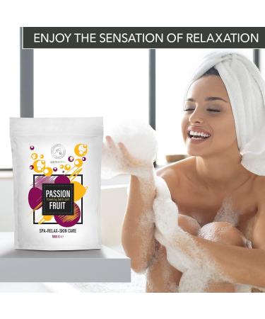 Passion Fruit Foaming Bath Sea Salt - 35 Oz | Bubble Bath with Almond & Grape Seed Oil | Aromatherapy Bath Salts for Relaxation - Buy Online on GoSupps.com