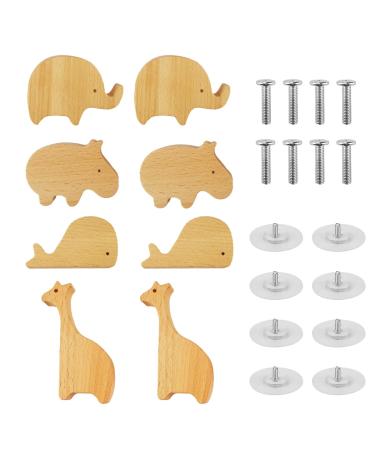 Ortviai 8 pieces of children's wardrobes Wood clothes hook children furniture buttons wooden buttons children wood color furniture handles Antique cabinet handles wooden handles for cupboards cabinet buttons wood