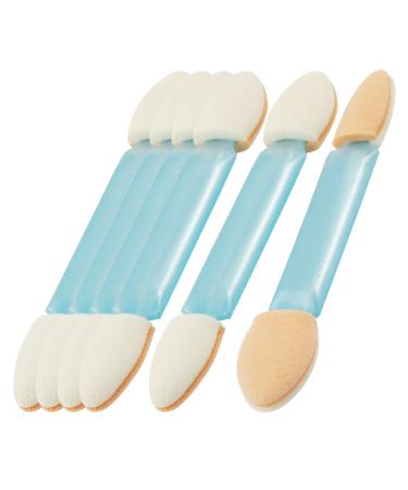 Ruilogod 6 Pcs Light Blue Double End Eye Shadow Sponge Brushes Beauty Tool