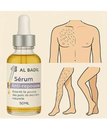  al badil Anti-Hair Regrowth Serum 100% Natural Inhibitor for Women and Men Painless Fast Results Fight against Ingrown Hair "Made - Buy Online on GoSupps.com