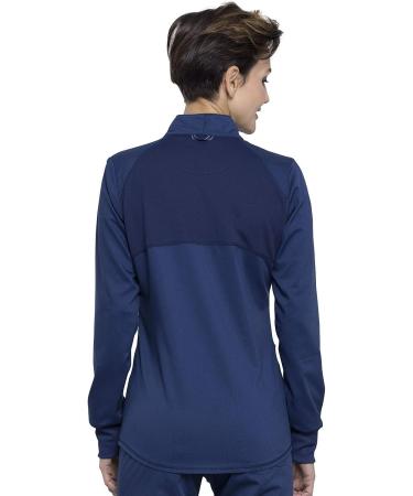 Cherokee Women's Zip Up Scrub Jacket | Breathable Mesh | Shirttail Hem | Navy, XL - WW301 - Buy Online on GoSupps.com