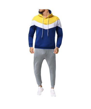CEWIFO Tracksuit Cotton Jogging Suit men Short sleeve men Hoodie with zipper 5xl men house suit hoodie men's zip 4xl hoodie men 3xl black hoodie black men a2-yellow l
