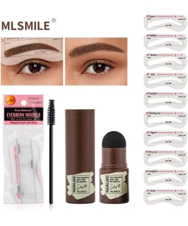 miduoidn Eyebrow Stamp Stencil Kit Waterproof Brow Powder Definer Makeup Tools Hair Root Cover Up Styling Conceal Stick Stencils Black 1 count (Pack of 1) - Buy Online on GoSupps.com
