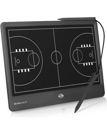 Newnaivete Rechargeable Electronic Basketball Coaching Board - Baskball Tactical Coach Board with Stylus Pen for Coaches Marker Training Writing Digital Basketball Training Equipment Black 12.8 inch