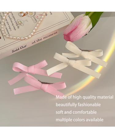 12 Pieces Cute Hair Clips Solid Color Bow Alligator Hair Clips Ribbon Bow Clips Girls Bow Hair Clips for Women Girls Hair Accessories (Pink Off White Black Milk Yellow) - Buy Online on GoSupps.com
