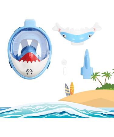 CYSCO Kids Full Face Snorkel Mask - 2020 Shark Sharp Design for HD Seaview - Blue - Buy Online on GoSupps.com