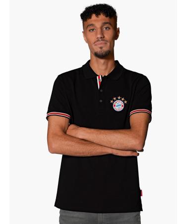 FC Bayern Munich Men's Black Polo Shirt - Official Logo Merchandise | International Shipping Available - Buy Online on GoSupps.com