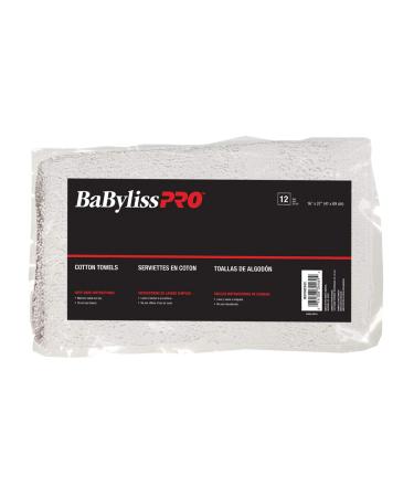 BaBylissPRO 100% Cotton Deluxe White Towels with Cherry Stripe 12 per pack 1 Count - Buy Online on GoSupps.com