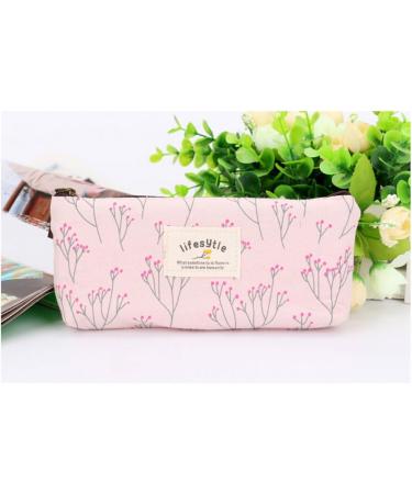 Linen Pencil Case & Cosmetic Bag in Pink - Stylish Durable and Perfect for International Shipping - Buy Online on GoSupps.com