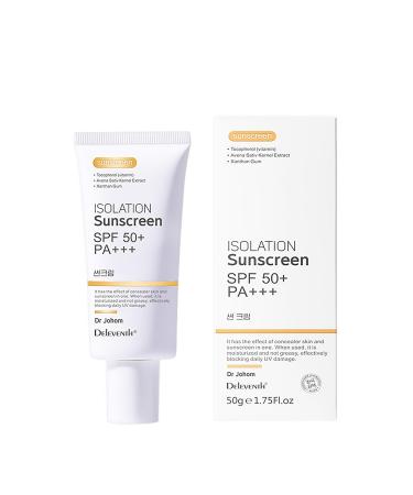 DEleventh Korean Brand SPF 50+ PA+++ Sunscreen Cream 50g / Aqueous and Non-Greasy Effectively Blocks Daily UV Damage and Protects Facial Skin Neck & Arms