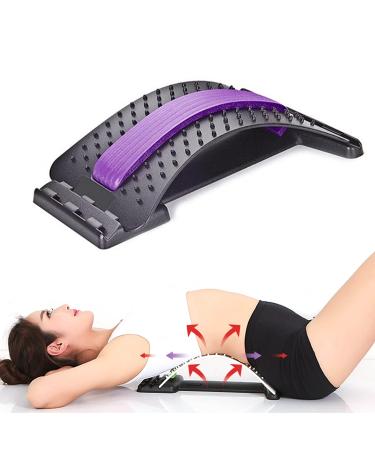 Back -back hide -and -see massager for back relaxation & pain relief back massager magic stretcher fitness stretch equipment lumbar support relaxation black / purple