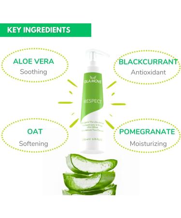 Ultra-Delicate Face Cleanser 200 ml - RESPECT by Glamove - Removes Make-Up Sweat and Impurities without Over Drying Soothing Even the Most Sensitive Skins - MADE IN ITALY Vegan - Buy Online on GoSupps.com