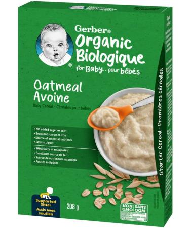Gerber Baby Organic Cereal Oat 6x208g - Buy Online on GoSupps.com
