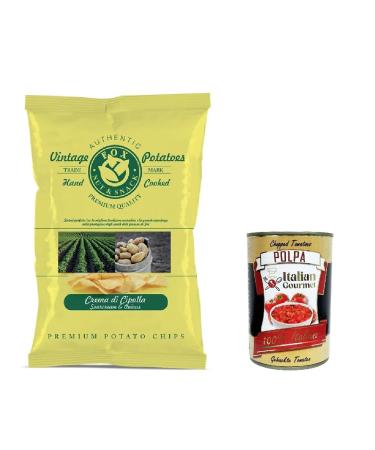 Italian Gourmet E.R. Fox Natural Quality Vintage Pack of 20 Onion Creams Premium Quality Ionic Cream Handmade in Italy 120g + Italian Gourmet Polpa 400g