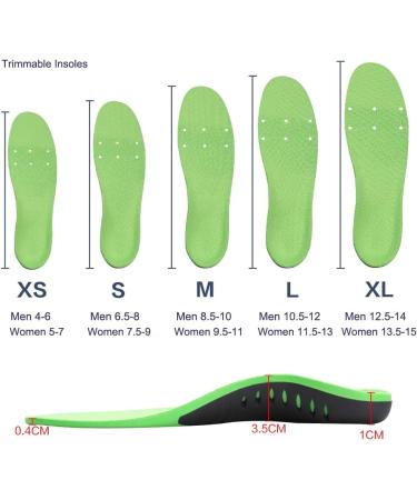 High Arch Support Insoles for Men & Women - Orthotic Inserts for Plantar Fasciitis & Flat Feet - Fits Men's 10.5-12 & Women's 11.5-13 - Buy Online on GoSupps.com