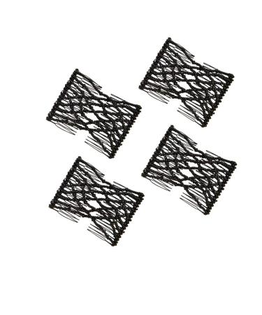 African hairpise hair comb Magic Hair Comb hair comb elastic pearls hair clipping stretch Magic Beads double hair clip magical hair clamp pearls (4PCs) black