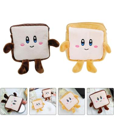 Operitacx Memoboard Set - 2 Plush Toast-Shaped Storage Bags for Tampons & Menstrual Pads - Stylish & Functional - Buy Online on GoSupps.com