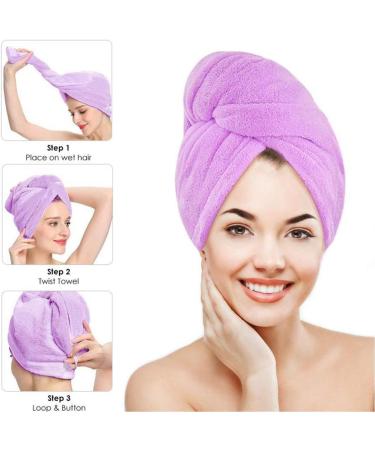 Trabag Hair Turban Towel Set - 3 Ultra-Absorbent Hair Drying Scarves with Button for Long Hair | Quick-Drying Salon Hair Towel - Buy Online on GoSupps.com