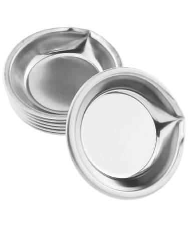 E-outstanding Makeup Palette Small Round Stainless Steel 5 cm 6 pieces