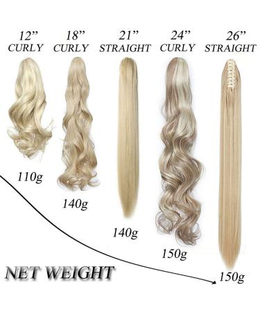 Claw Clip Ponytail Extensions - 66cm Ash Blonde & Bleach Blonde Real Hair - Smooth & Natural Look - Buy Online on GoSupps.com