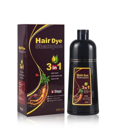 WIZOLA Herbal Brown Hair Color Shampoo - 3 in 1 Permanent Natural Coverage for Gray/White Hair | Conditioning Dye Treatment 16oz (500ml) - Dark Brown - Buy Online on GoSupps.com