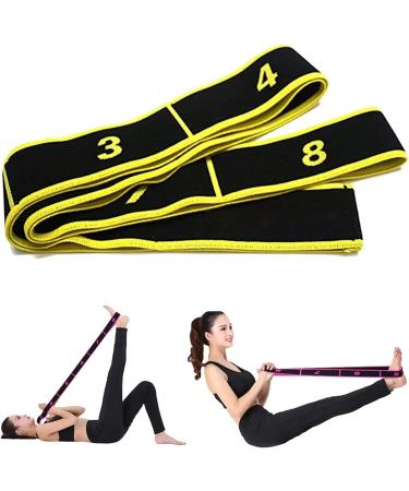 Buy 2 Yoga Bands - Elastic Fitness Stretch Belt with 8 Loops in Yellow & Pink | International Shipping Available - Buy Online on GoSupps.com