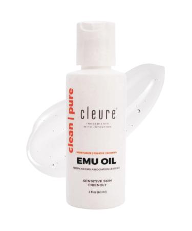 Cleure 100% Pure Emu Oil - Multi-Purpose for Dry Skin Muscle & Joint Relief and Nail & Hair Growth (2 Oz Pack of 1)