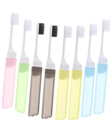 8pcs Foldable Toothbrush With Soft Bristles Small Head Gift Travel PP