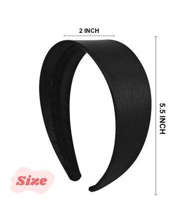 DEEKA 2 Inch Wide Satin Headband for Women and Girls - White/Black 2 Pack - Stylish Hair Accessory - Buy Online on GoSupps.com