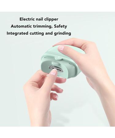 Electric Automatic Nail Clipper Rechargeable Portable Fingernail Cutter Quiet Night Light Great Elderly Kids Adults (Matcha) - Buy Online on GoSupps.com