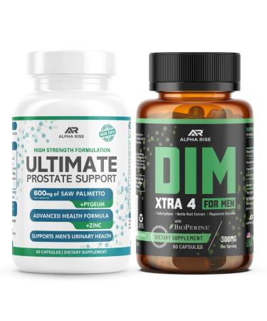 ALPHA RISE Best Over-The-Counter Prostate Support - Prostate Health Supplement for Men + Premium DIM Supplement for Men