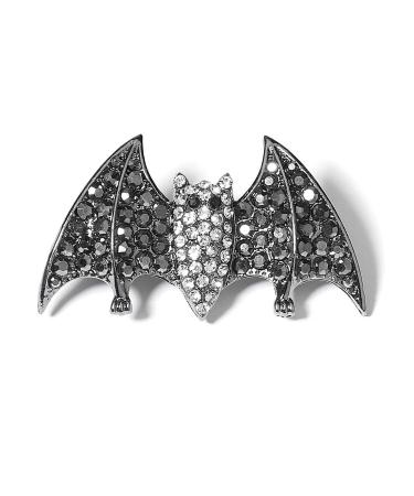 Xerling Halloween Rhinestone Black Bat Hair Clips Horror French Barrette Hair Pins for Girls Vintage Automatic Hair Spring Clips Accessories for Women (Bat)