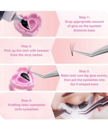 500pcs Pink Heart Shape Glue Rings for Eyelash Extensions - Disposable Smart Glue Cups by Narkysus - Buy Online on GoSupps.com