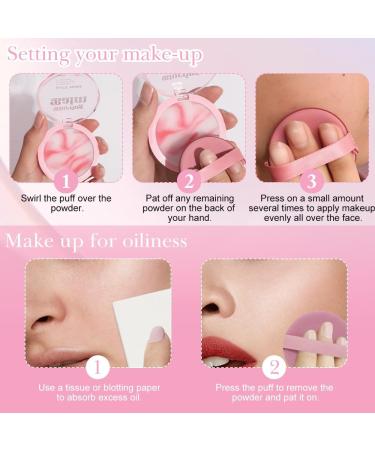 Horuili Face Oil Controlling Powder Face Setting Powder Makeup Powder Fixer Oil Control Face Pressed Powder Face Setting Powder Matte Long-Lasting (Pink) - Buy Online on GoSupps.com