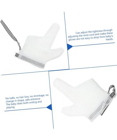 Toyvian Anti-Eating Gloves - Stop Thumb Sucking Kit for Babies and Kids | Infant Thumb Sucking Protector | Child Nylon Gloves - White 12x7cm (1 Pair) - Buy Online on GoSupps.com