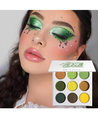 DE'LANCI 9 Color Green Eyeshadow Palette - Shimmer & Matte, Highly Pigmented & Long-Lasting - Buy Online on GoSupps.com