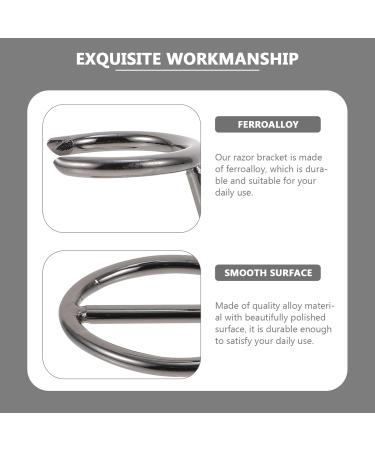 Premium Metal Safety Razor Stand - Non-Slip Beard Razor Holder & Shaving Brush Stand for Men - Gray Skin Care Accessory - Buy Online on GoSupps.com