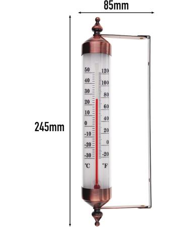 Stylish Bronze Outdoor Thermometer - Perfect for Garden Wall Greenhouse & Garage | Easy to Hang - Buy Online on GoSupps.com
