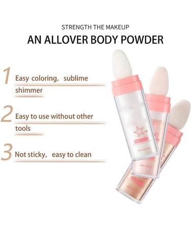 Body Glitter Powder Stick - Silver | Highlight Makeup Stick for Brightening & 3D Repair | Blush & Glitter for Rave, Party & Stage - Buy Online on GoSupps.com