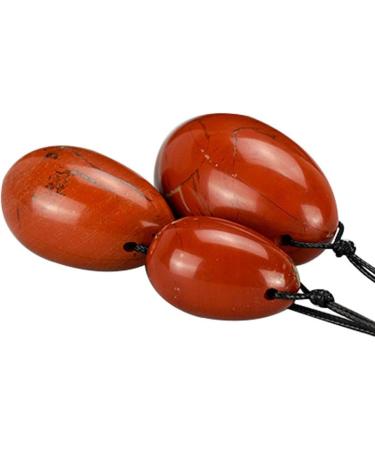 Jaspis Stein Ei - Yoni Egg for Women's Cone Exercise | Jade Massage Device & Muscle Tightening Ball | 3-Piece Set - Red - Buy Online on GoSupps.com