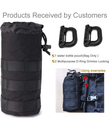 Upgraded Tactical Water Bottle Holder - Black | Molle Hydration Carrier Bag for Sports and Travel - 1 Pack - Buy Online on GoSupps.com