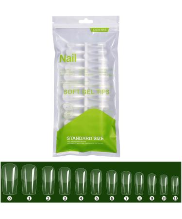 FEIlei Long Coffin Fakes Nail Tips Acrylic Press on Nails Clear Artificial False Nails - Buy Online on GoSupps.com