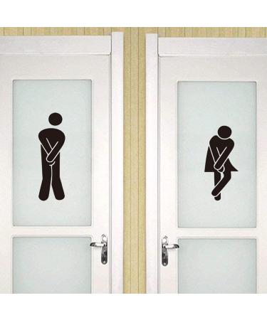 PULABO Unisex Toilet Sign Decal Creative Toilet Entrance Sign Sticker Wall Decals Hotel Washroom Wall Door Stickers Decor Cost-effective and Sturdy Durable - Buy Online on GoSupps.com