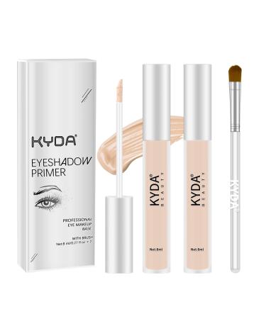 FREEORR 2PCS Matte Eyeshadow Primer Base Kit  Eye Shadow Base Cream Primer Waterproof & Long Lasting  Liquid Eye Makeup Base Primer02 LIGHT