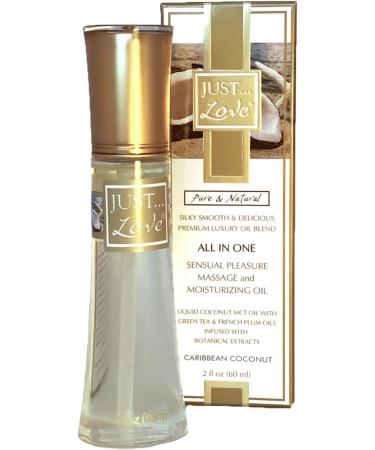 JUST Love All-in-One Sensual Pleasure Massage & Moisturizing Oil - Caribbean Coconut | International Shipping Available - Buy Online on GoSupps.com