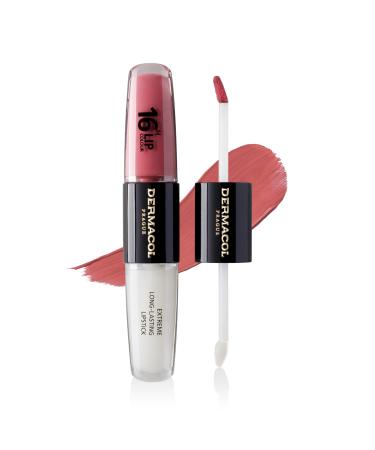 NOUVEAU Dermacol - 16-Hour Lip Colour High Pigmentation Lip Gloss Two-Phase Lip Gloss Kiss-Proof Lip Make-up with Matte Finish and Shine no. 1 Bella Aura Bella Aura 4 ml (Lot de 1)