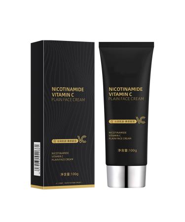 Nicotinamide Vitamin C Plain Face Cream Niacinamide Vitamin C Black Tube Skin Cream Multifunctional Smooth Hydrating Niacinamide Makeup Cream(1pc)
