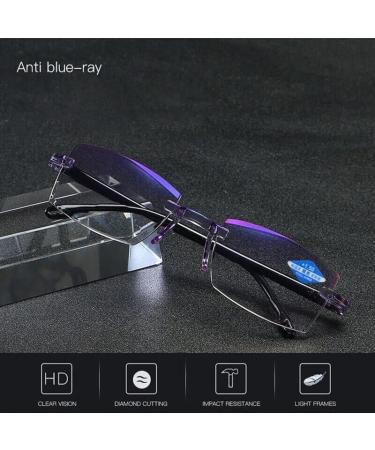 Buy Twaynorb Sapphire Anti Blue Light Reading Glasses - Dual Focus for Ages 65-70 | High Hardness 2 Pairs - Buy Online on GoSupps.com