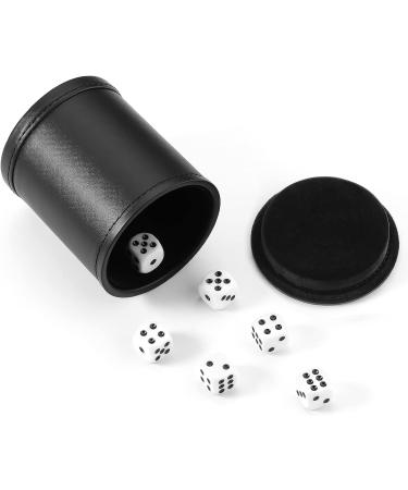 PU Leather Felt-Lined Dice Cup Set | Silent Shaker for Board Games | Set of 6 16mm Dice Included - Buy Online on GoSupps.com