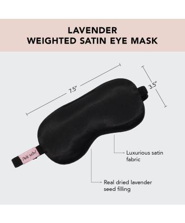 Kitsch Lavender Weighted Sleep Mask in Black - Stylish Satin Eye Cover for Deeper Sleep | 1 Count - Buy Online on GoSupps.com